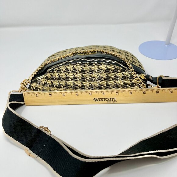 Cahres & Heka  Designer Crossbody Houndstooth Print Canvas Bag - Picture 10 of 14